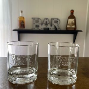 Ketel One Vodka Branded Etched Rocks Glasses - set of two